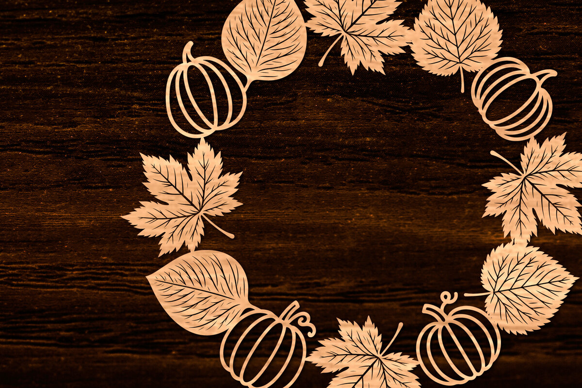 Intra απο ξύλο plywood 3mm-4mm πάχος Φθινοπωρινό στεφάνι με λέιζερ Δίασταση 15x15 cm INTRAFABR-105624840