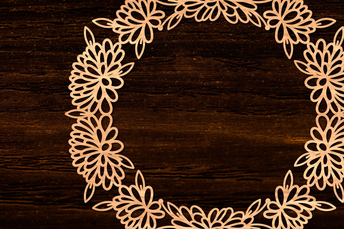 Σετ των 2 Intra απο ξύλο plywood 3mm-4mm πάχος Φθινοπωρινό στεφάνι με λέιζερ Δίασταση 15x15 cm INTRAFABR-105624856