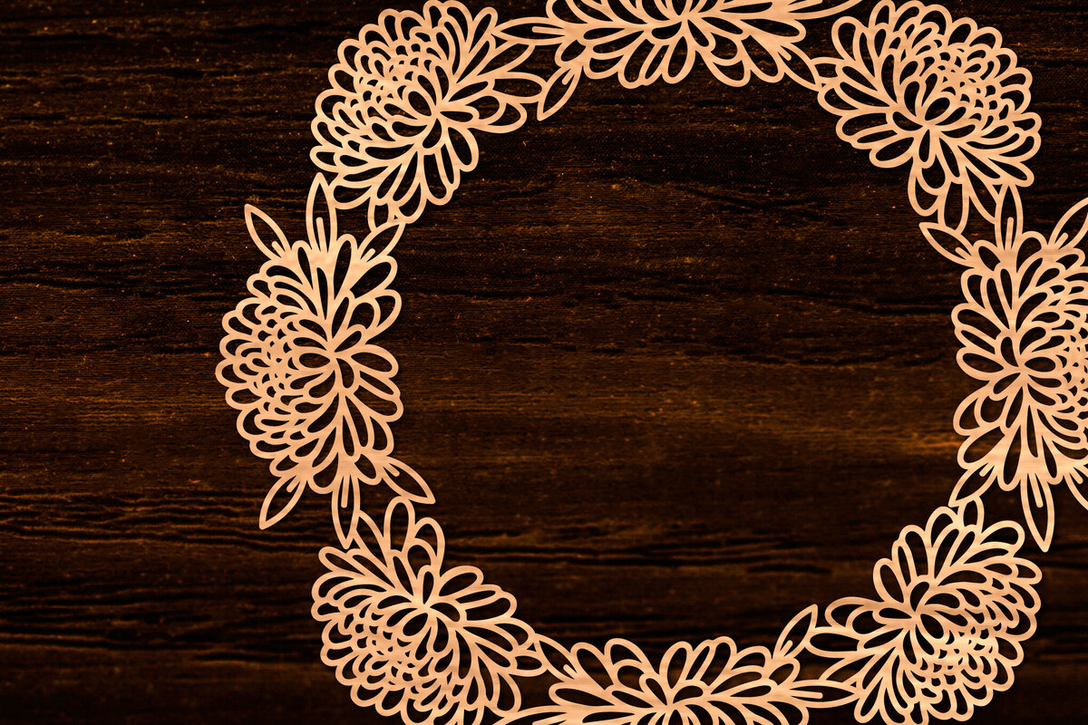 Σετ των 3 Intra απο ξύλο plywood 3mm-4mm πάχος Φθινοπωρινό στεφάνι με λέιζερ Δίασταση 15x15 cm INTRAFABR-105624590