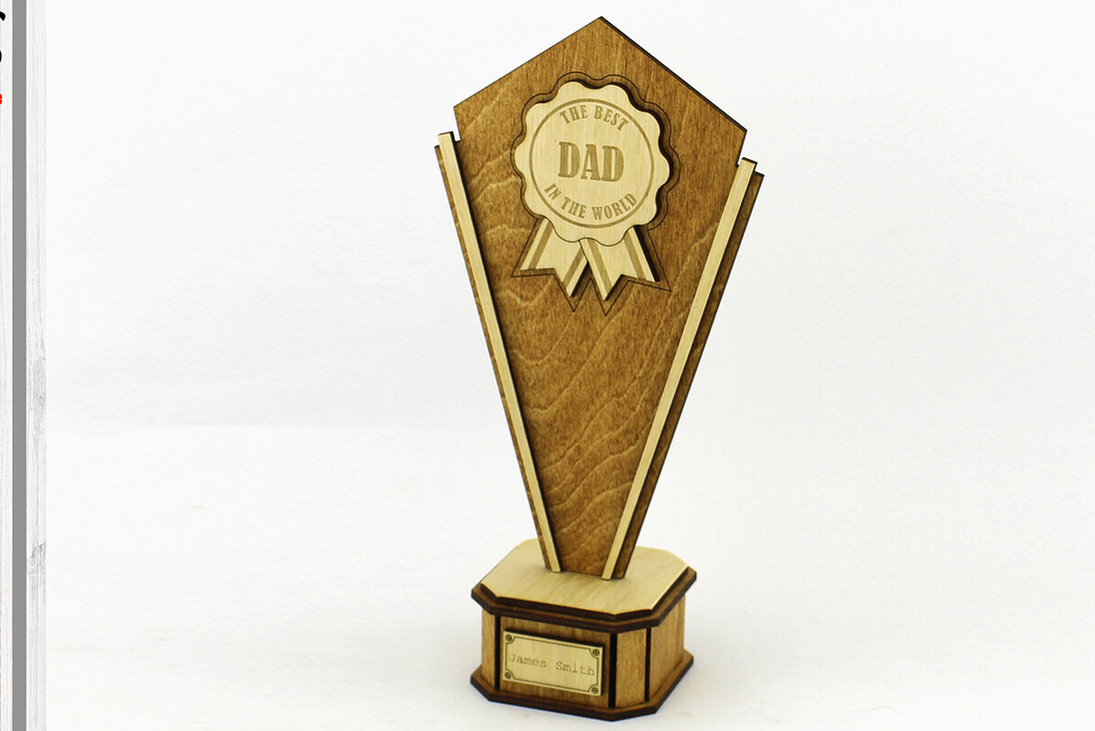 Σετ των 2 Intra απο ξύλο plywood 3mm-4mm πάχος Τρόπαιο Βραβείου. κοπής με λέιζερ. Δίασταση 15x15 cm INTRAFABR-82471219