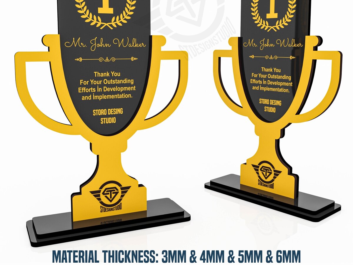 Σετ των 3 Intra απο ξύλο plywood 3mm-4mm πάχος Award Trophy κοπής με λέιζερ Δίασταση 9x1 cm INTRAFABR-119476537