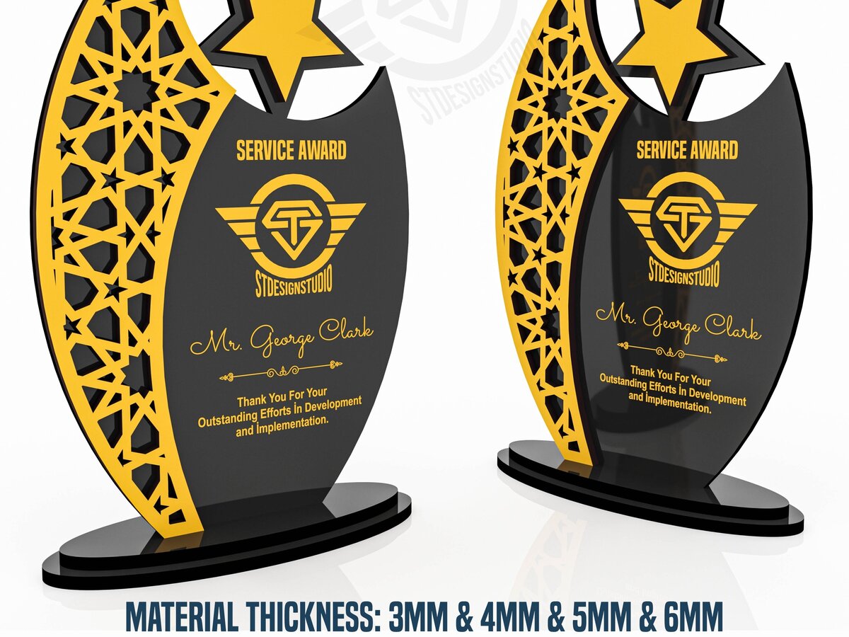 Σετ των 3 Intra απο ξύλο plywood 3mm-4mm πάχος Award Trophy κοπής με λέιζερ Δίασταση 9x1 cm INTRAFABR-119476540