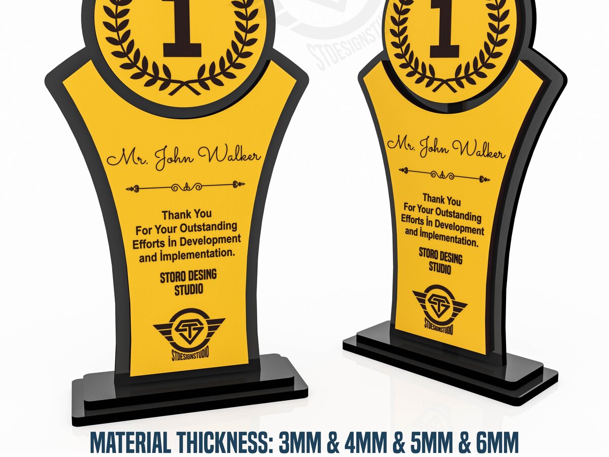 Σετ των 2 Intra απο ξύλο plywood 3mm-4mm πάχος Award Trophy κοπής με λέιζερ Δίασταση 15x15 cm INTRAFABR-119476536