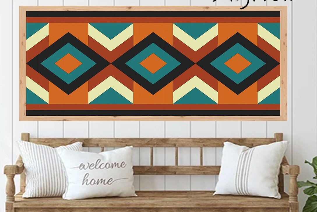 Σετ των 2 Intra απο ξύλο plywood 3mm-4mm πάχος κοπής με λέιζερ Aztec Barn Quilt Δίασταση 15x15 cm INTRAFABR-37056391