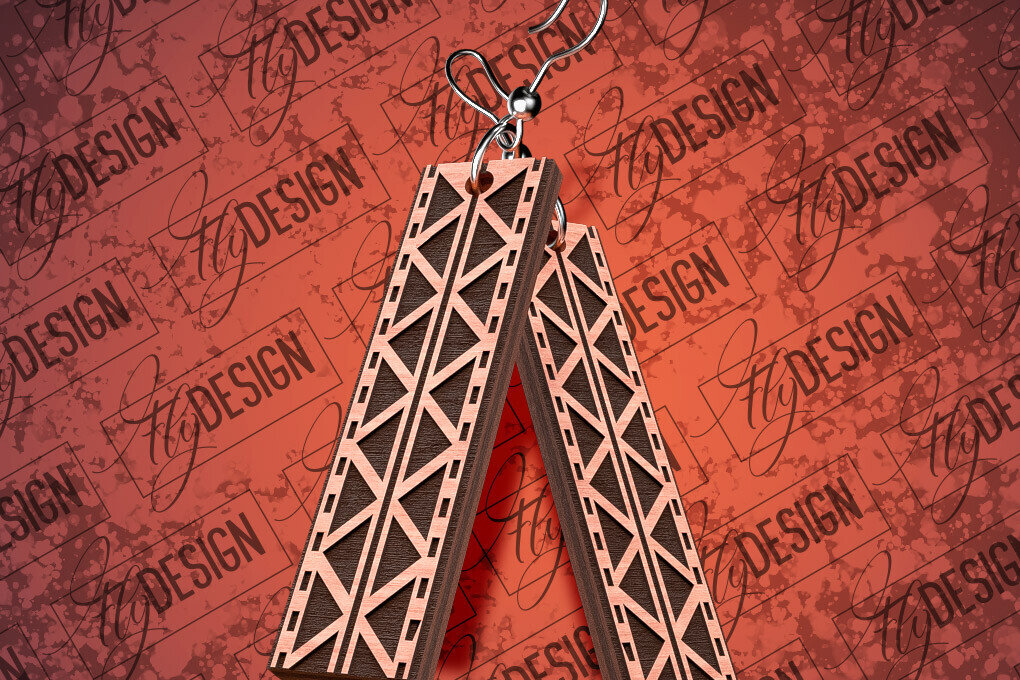 Σετ των 3 Intra απο ξύλο plywood 3mm-4mm πάχος Σκουλαρίκια Aztec Δίασταση 3x3 cm INTRAFABR-79292926