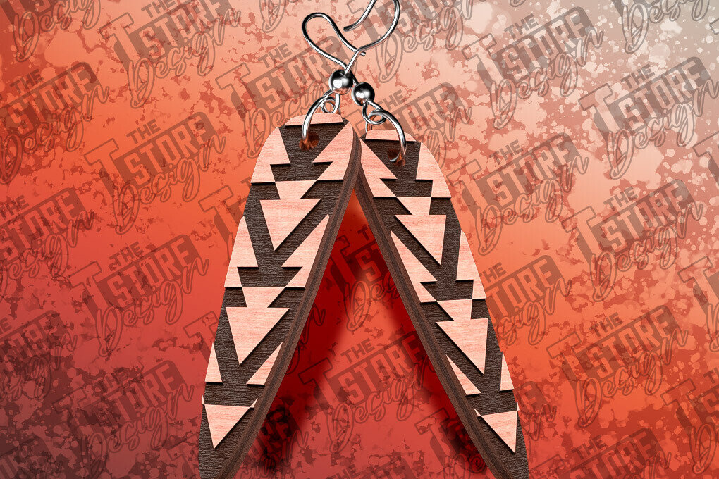 Σετ των 3 Intra απο ξύλο plywood 3mm-4mm πάχος Σκουλαρίκια Aztec Δίασταση 3x3 cm INTRAFABR-78991160