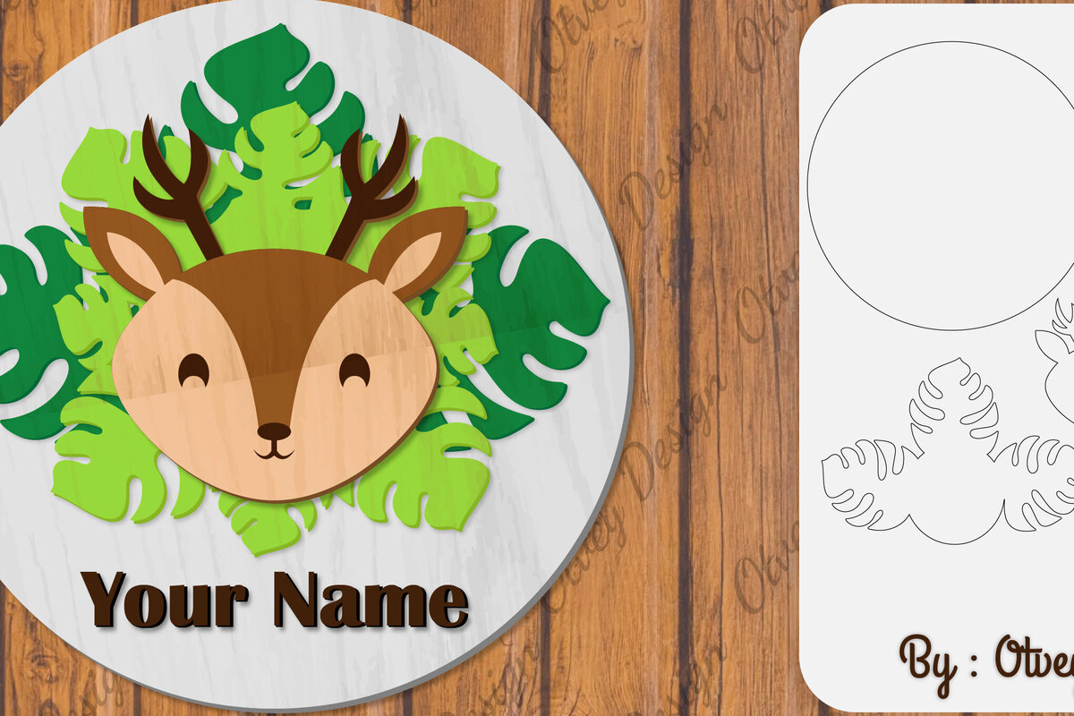 Intra απο ξύλο plywood 3mm-4mm πάχος Πινακίδα ονόματος μωρών ζώων Δίασταση 30x20 cm INTRAFABR-100161262