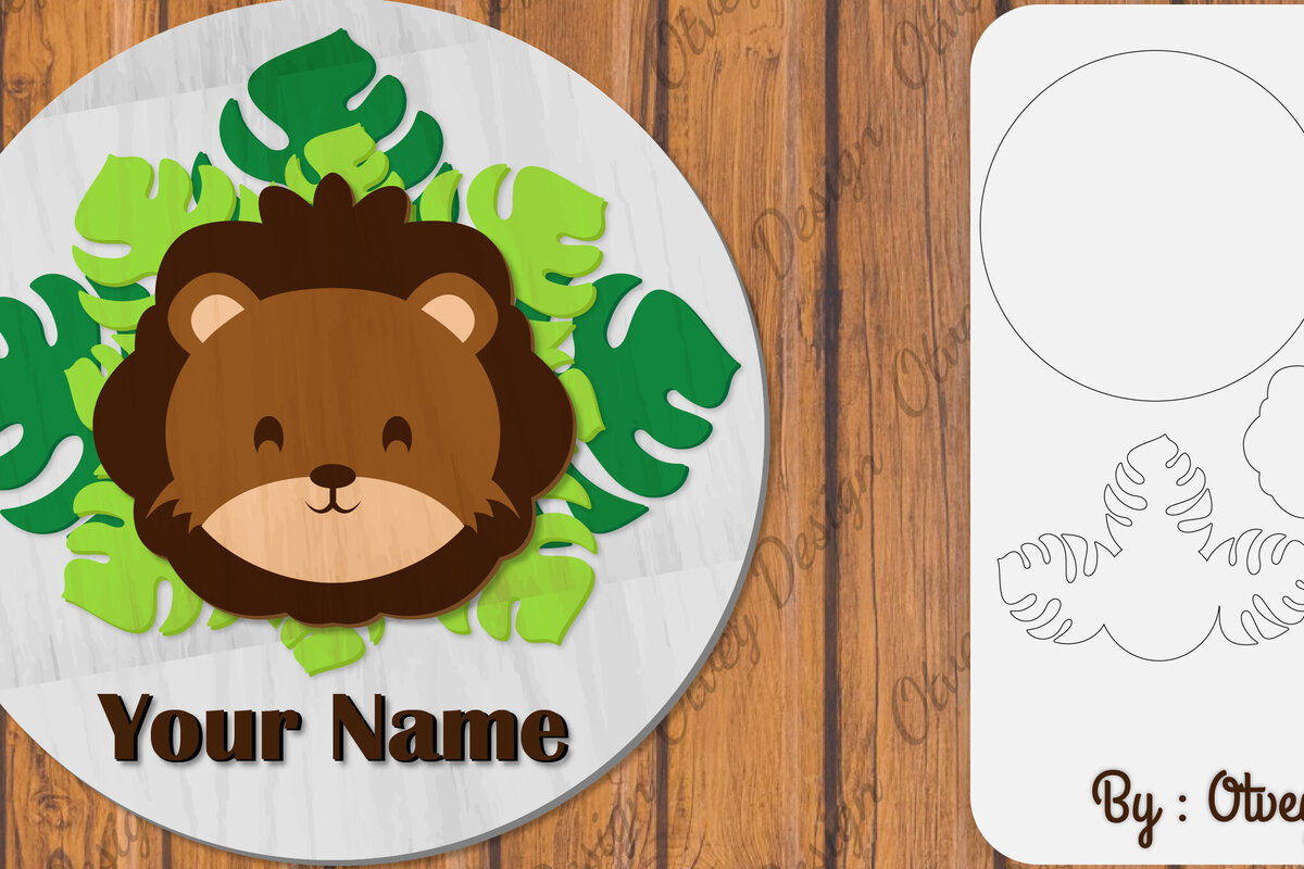 Intra απο ξύλο plywood 3mm-4mm πάχος Πινακίδα ονόματος μωρών ζώων Δίασταση 30x20 cm INTRAFABR-100161061