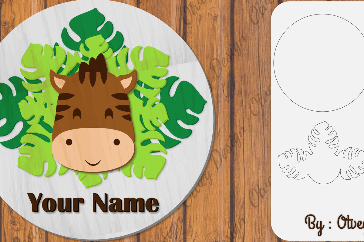 Intra απο ξύλο plywood 3mm-4mm πάχος Πινακίδα ονόματος μωρών ζώων Δίασταση 30x20 cm INTRAFABR-100161102