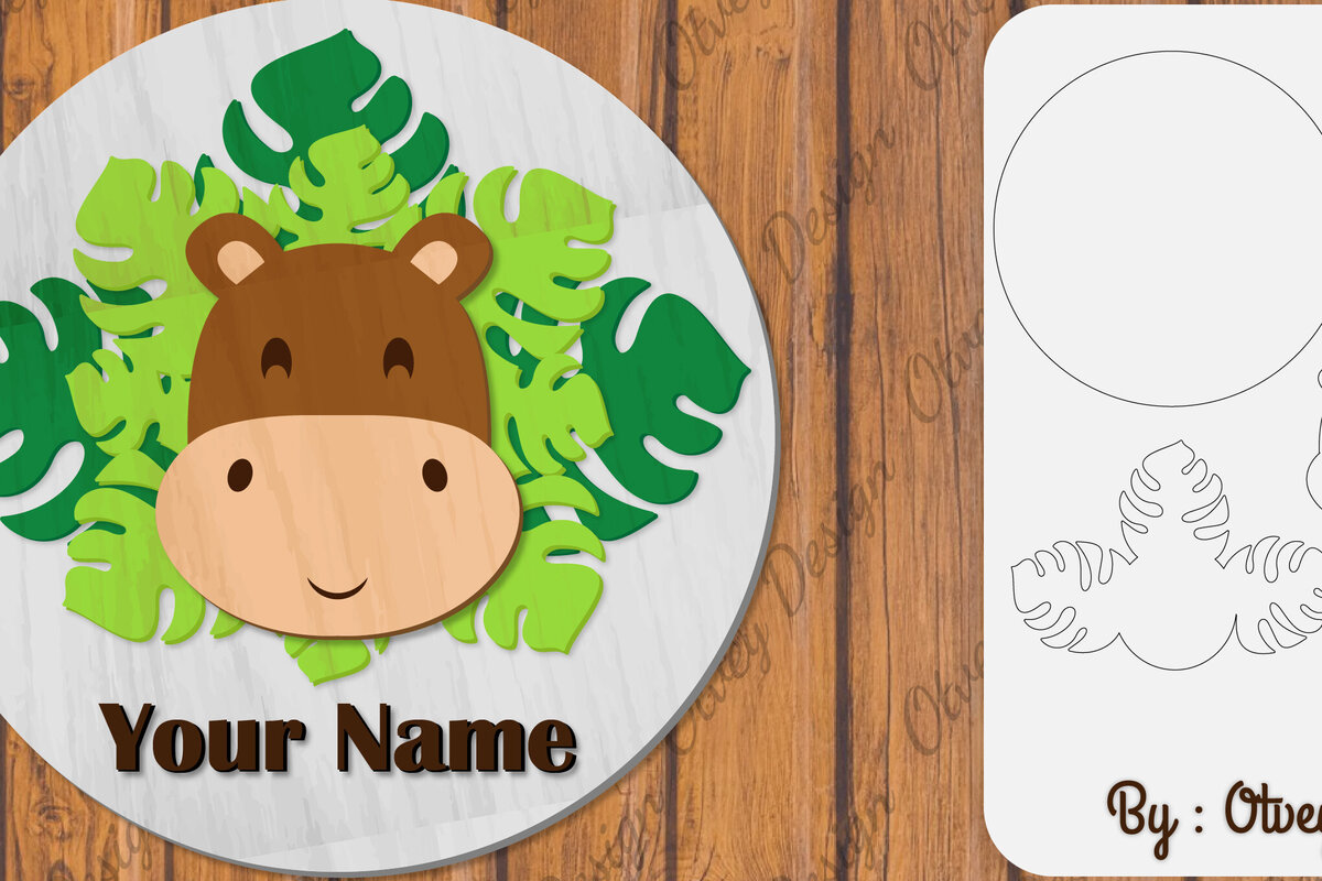 Intra απο ξύλο plywood 3mm-4mm πάχος Πινακίδα ονόματος μωρών ζώων Δίασταση 30x20 cm INTRAFABR-100160900