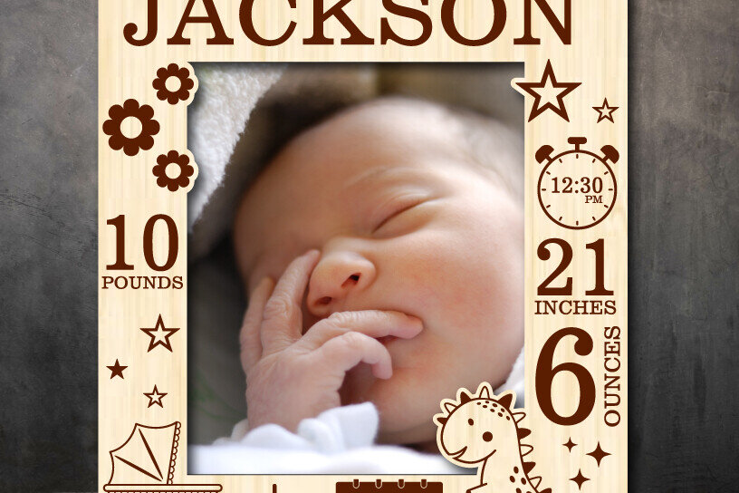 Intra απο ξύλο plywood 3mm-4mm πάχος Βρεφική Ανακοίνωση Κορνίζα Φωτογραφιών Κοπή  Δίασταση 20x30 cm INTRAFABR-115529601