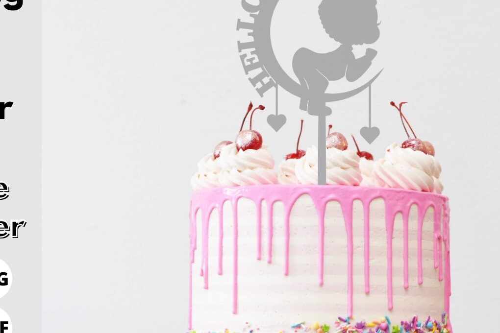 Σετ των 2 Intra απο ξύλο plywood 3mm-4mm πάχος Baby Birthday Cake Topper, Δίασταση 15x15 cm INTRAFABR-80735994