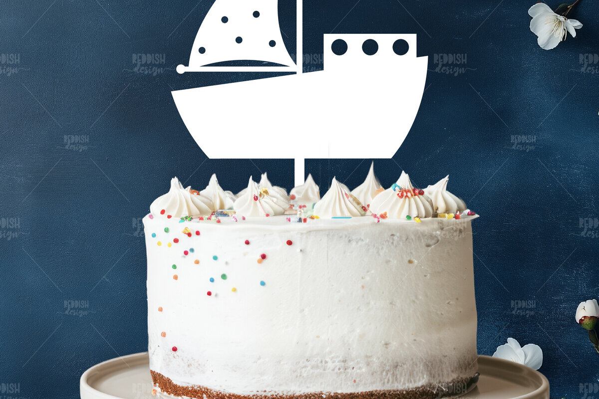 Σετ των 2 Intra απο ξύλο plywood 3mm-4mm πάχος Baby Boat Cake Topper Δίασταση 15x15 cm INTRAFABR-119331083