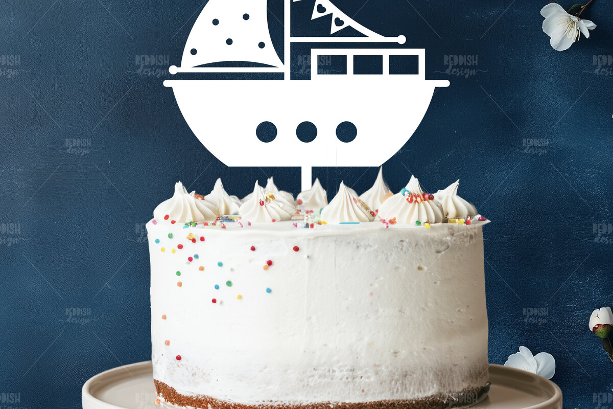 Σετ των 2 Intra απο ξύλο plywood 3mm-4mm πάχος Baby Boat Cake Topper Δίασταση 15x15 cm INTRAFABR-119331121