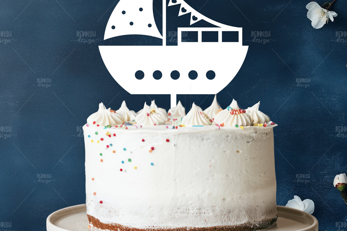 Σετ των 3 Intra απο ξύλο plywood 3mm-4mm πάχος Baby Boat Cake Topper Δίασταση 15x15 cm INTRAFABR-119331178