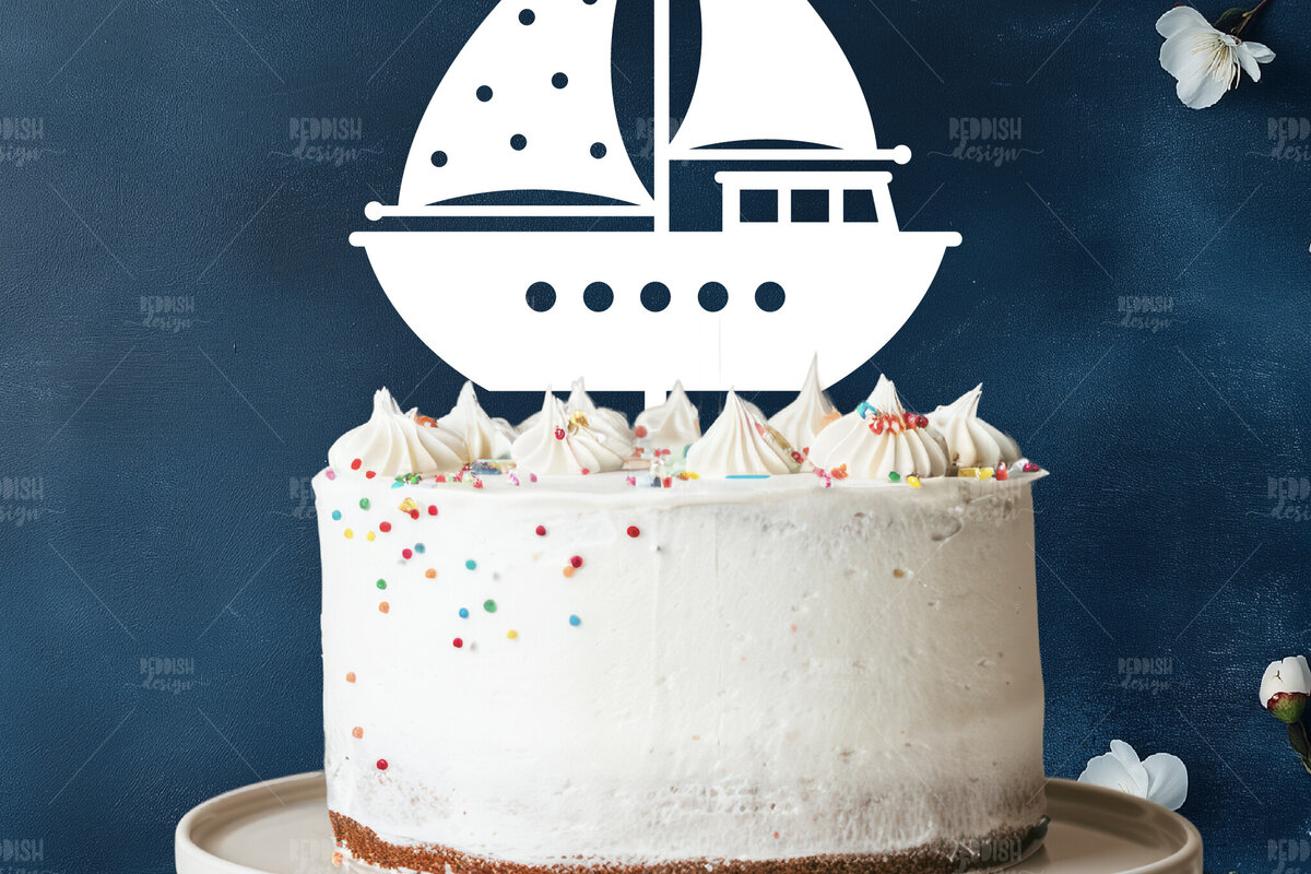 Σετ των 2 Intra απο ξύλο plywood 3mm-4mm πάχος Baby Boat Cake Topper Δίασταση 15x15 cm INTRAFABR-119331208