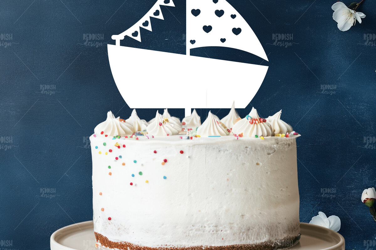 Σετ των 2 Intra απο ξύλο plywood 3mm-4mm πάχος Baby Boat Cake Topper Δίασταση 15x15 cm INTRAFABR-119331250