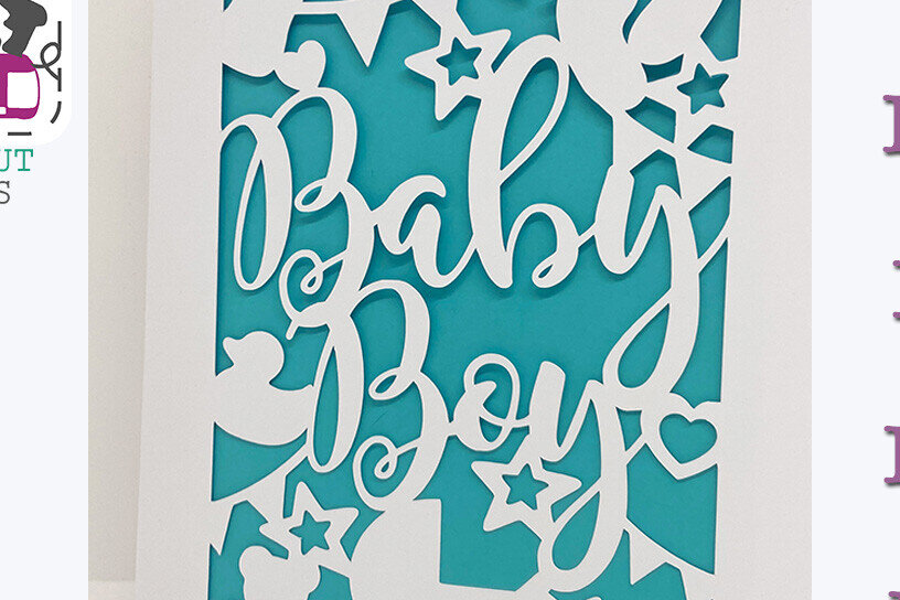 Σετ των 2 Intra απο ξύλο plywood 3mm-4mm πάχος Κάρτα γέννησης αγοριού Χαρτόκοψη Δίασταση 15x15 cm INTRAFABR-106650866