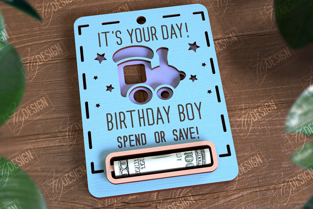 Σετ των 2 Intra απο ξύλο plywood 3mm-4mm πάχος Baby Boy Money Card | Ευχετήρια κάρτα |CNC Δίασταση 10x20 cm INTRAFABR-97155243