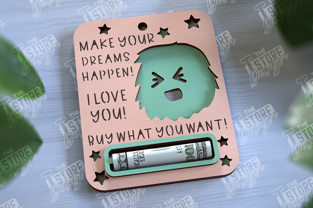 Σετ των 2 Intra απο ξύλο plywood 3mm-4mm πάχος Baby Boy Money Card | Ευχετήρια κάρτα |CNC Δίασταση 10x20 cm INTRAFABR-97158933