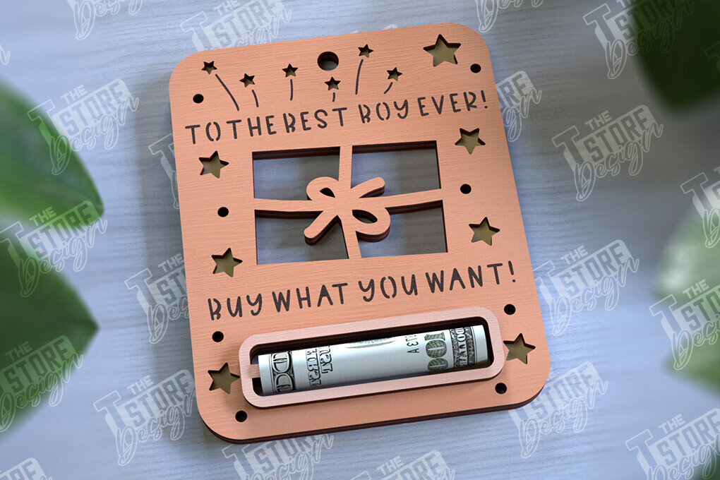 Σετ των 2 Intra απο ξύλο plywood 3mm-4mm πάχος Baby Boy Money Card | Ευχετήρια κάρτα |CNC Δίασταση 10x20 cm INTRAFABR-97158943