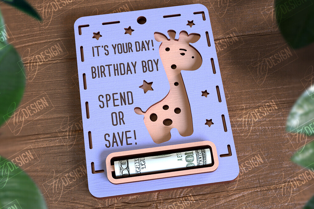 Σετ των 2 Intra απο ξύλο plywood 3mm-4mm πάχος Baby Boy Money Card | Ευχετήρια κάρτα |CNC Δίασταση 10x20 cm INTRAFABR-97155213