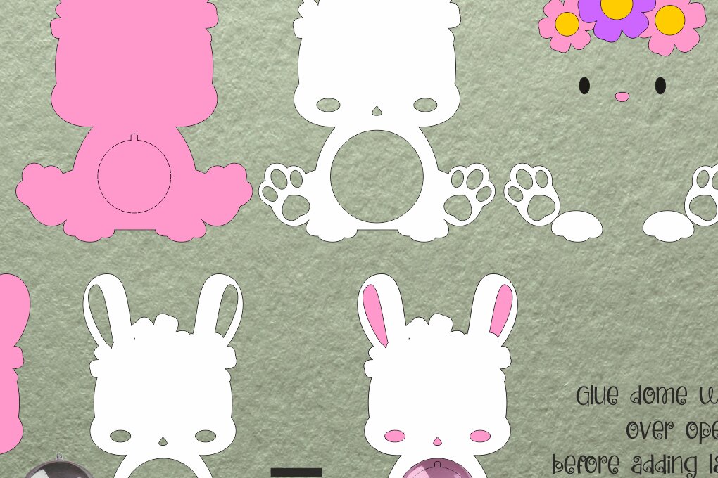 Σετ των 2 Intra απο ξύλο plywood 3mm-4mm πάχος Μωρό λαγουδάκι| Πρότυπο θόλου καραμέλας Δίασταση 15x15 cm INTRAFABR-108353217