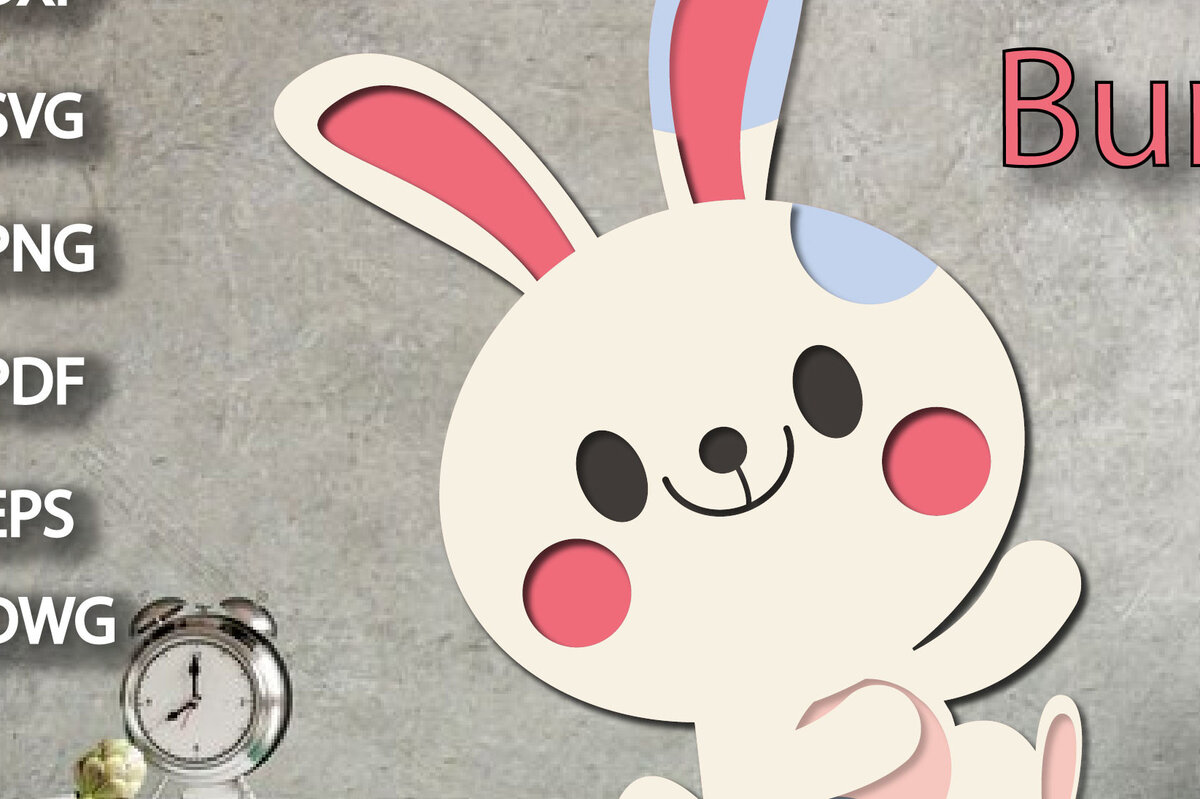 Σετ των 2 Intra απο ξύλο plywood 3mm-4mm πάχος Baby Bunny Πολυστρωματική Δίασταση 15x15 cm INTRAFABR-26241645