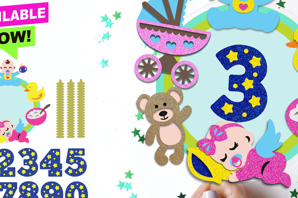 Σετ των 2 Intra απο ξύλο plywood 3mm-4mm πάχος Baby Cake Topper 3D Δίασταση 15x15 cm INTRAFABR-120061832