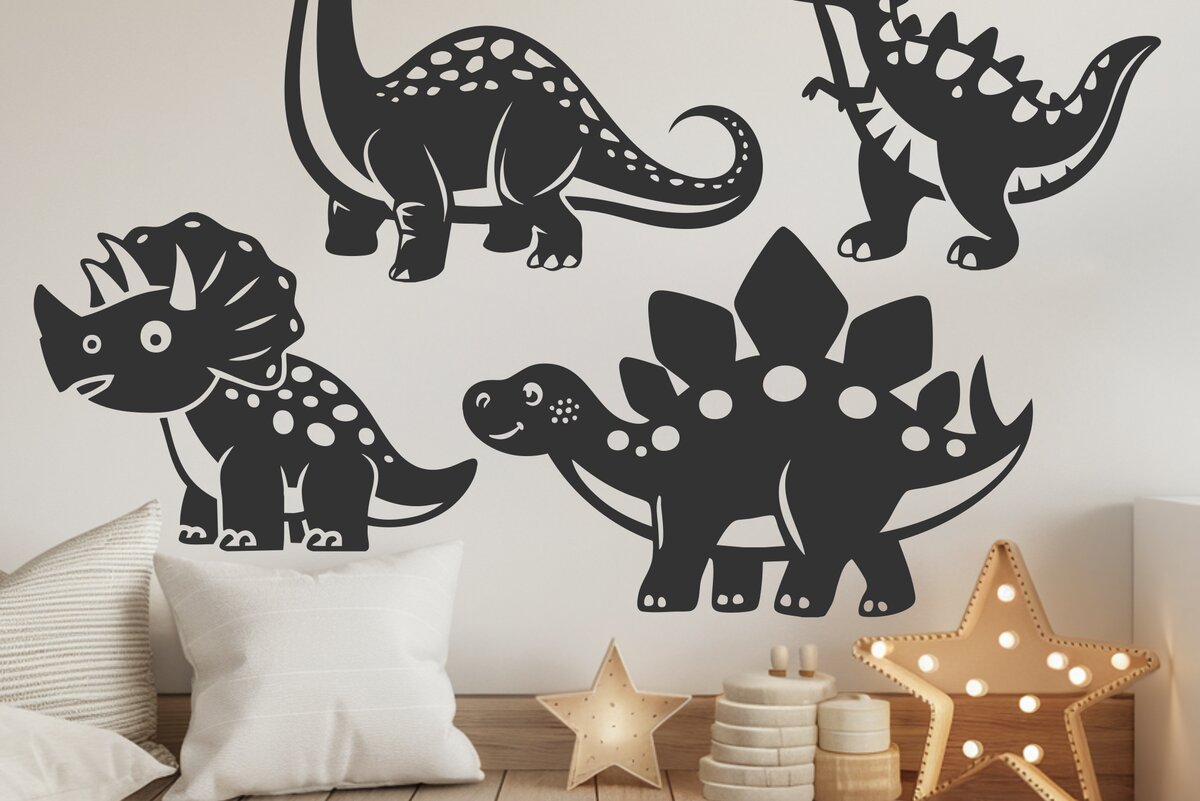 Σετ των 2 Intra απο ξύλο plywood 3mm-4mm πάχος Baby Dinosaur Silhouette Cut  Δίασταση 15x15 cm INTRAFABR-114469416