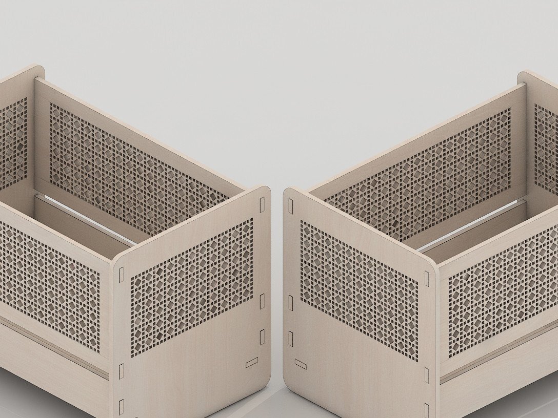 Intra απο ξύλο plywood 3mm-4mm πάχος Βρεφική κούνια κούκλας, βρεφική κούνια για κούκλα Δίασταση 30x20 cm INTRAFABR-40252193