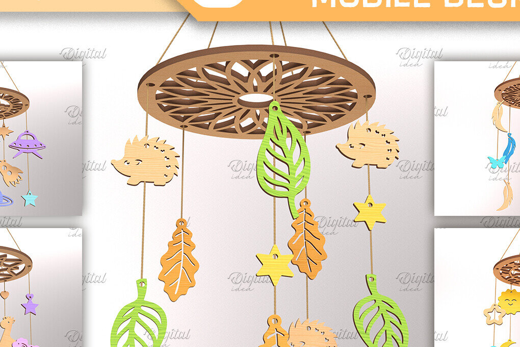 Intra απο ξύλο plywood 3mm-4mm πάχος  Mobile Dream Catcher για Baby Δίασταση 30x20 cm INTRAFABR-85703334