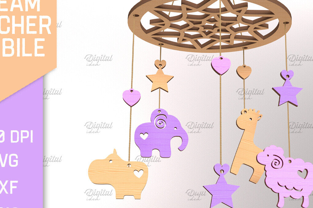 Intra απο ξύλο plywood 3mm-4mm πάχος Baby Dream Catcher Mobile Cut  Δίασταση 30x20 cm INTRAFABR-85702149