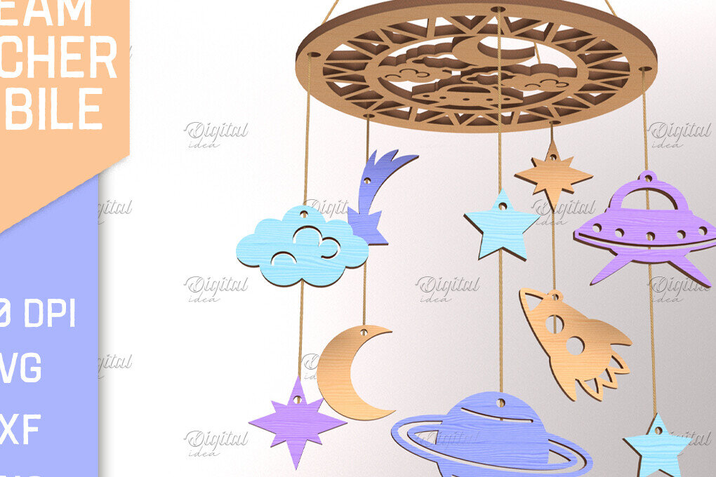 Intra απο ξύλο plywood 3mm-4mm πάχος Baby Dream Catcher Mobile Cut  Δίασταση 30x20 cm INTRAFABR-85702249