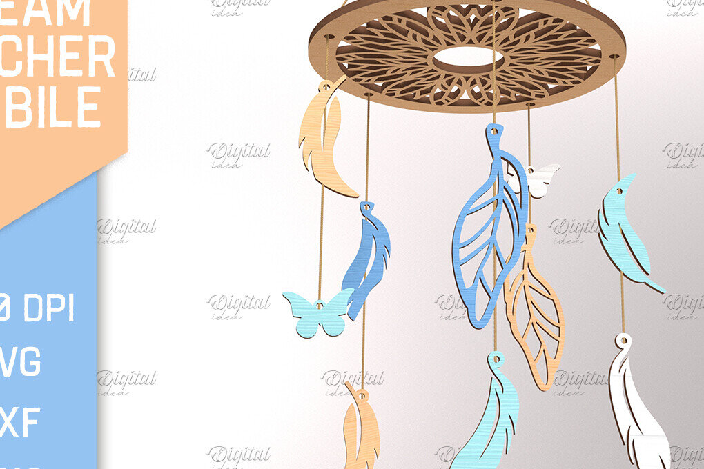 Intra απο ξύλο plywood 3mm-4mm πάχος Baby Dream Catcher Mobile Cut  Δίασταση 30x20 cm INTRAFABR-85701901