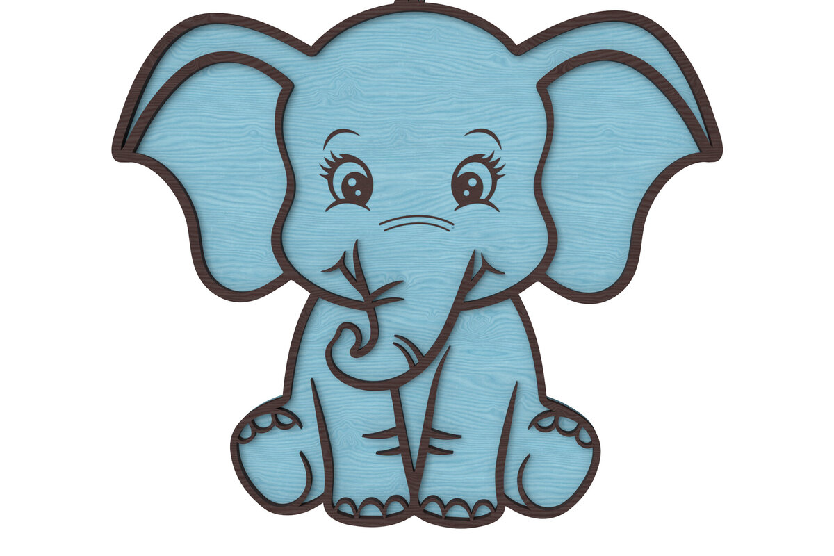 Intra απο ξύλο plywood 3mm-4mm πάχος Baby Elephant Cut  Δίασταση 30x20 cm INTRAFABR-116648345