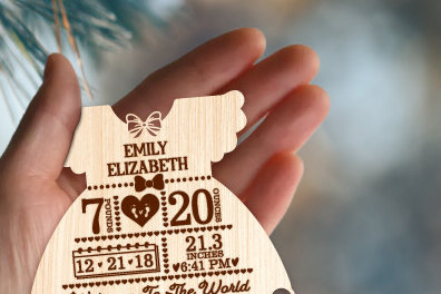 Σετ των 3 Intra απο ξύλο plywood 3mm-4mm πάχος Baby First Χριστουγεννιάτικα στολίδια Δίασταση 8x8 cm INTRAFABR-80172558