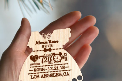 Σετ των 3 Intra απο ξύλο plywood 3mm-4mm πάχος Baby First Χριστουγεννιάτικα στολίδια Δίασταση 8x8 cm INTRAFABR-80172620