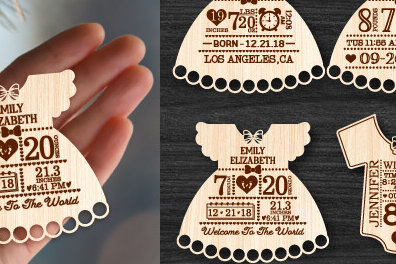 Σετ των 3 Intra απο ξύλο plywood 3mm-4mm πάχος Baby First Χριστουγεννιάτικα στολίδια Δίασταση 8x8 cm INTRAFABR-80172664