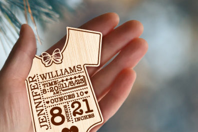 Σετ των 3 Intra απο ξύλο plywood 3mm-4mm πάχος Baby First Χριστουγεννιάτικα στολίδια Δίασταση 8x8 cm INTRAFABR-80172305