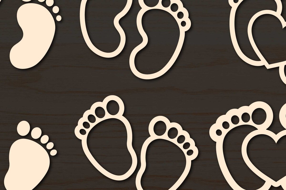 Σετ των 3 Intra απο ξύλο plywood 3mm-4mm πάχος Βρεφικά ίχνη στολίδι  Bundl Δίασταση 8x8 cm INTRAFABR-76918257