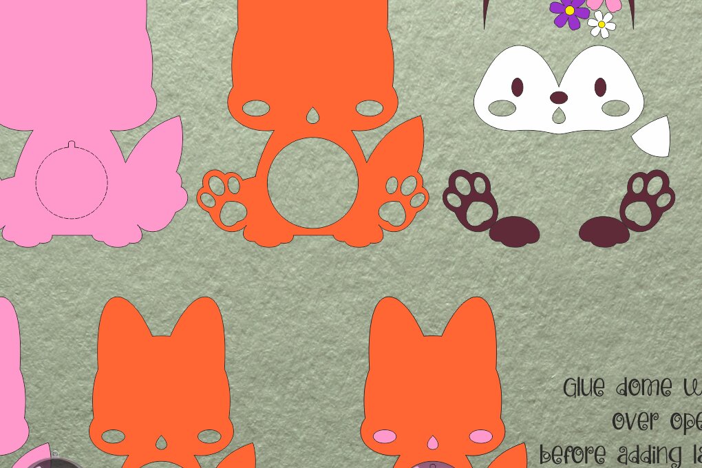 Intra απο ξύλο plywood 3mm-4mm πάχος Baby Fox | Πρότυπο θόλου καραμέλας Δίασταση 30x20 cm INTRAFABR-108278394