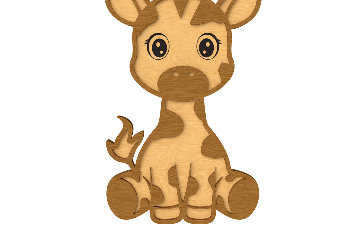 Intra απο ξύλο plywood 3mm-4mm πάχος Baby Giraffe Δίασταση 30x20 cm INTRAFABR-116648360