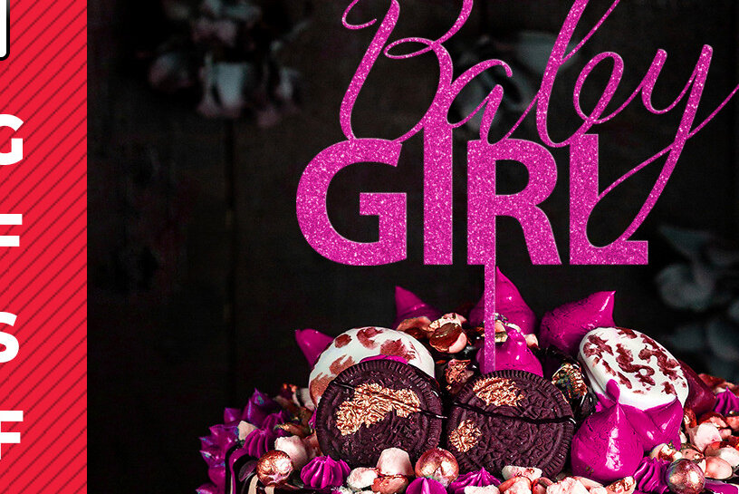 Intra απο ξύλο plywood 3mm-4mm πάχος Baby Girl Baby Shower Cake Topper Δίασταση 30x20 cm INTRAFABR-29533333