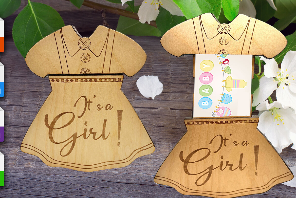 Σετ των 2 Intra απο ξύλο plywood 3mm-4mm πάχος Θήκη δώρου για κοριτσάκι Δίασταση 15x15 cm INTRAFABR-55923955