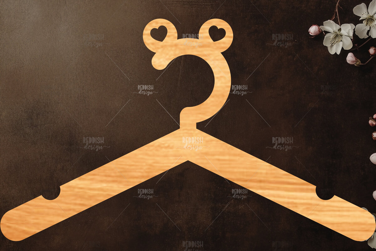 Σετ των 2 Intra απο ξύλο plywood 3mm-4mm πάχος Baby Hanger κοπής με λέιζερ Δίασταση 15x15 cm INTRAFABR-118334100