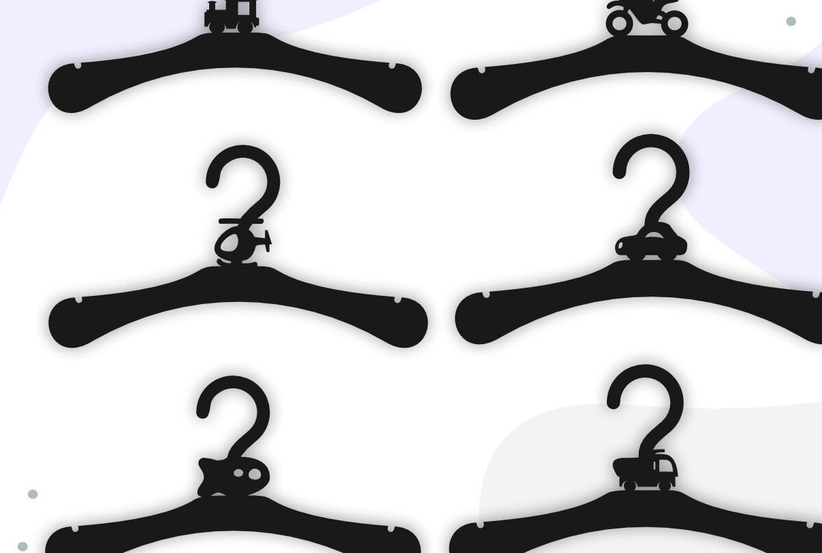 Σετ των 3 Intra απο ξύλο plywood 3mm-4mm πάχος Baby Hangers , Κρεμάστρα Δίασταση 5x5 cm INTRAFABR-61204096