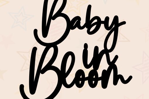 Σετ των 3 Intra απο ξύλο plywood 3mm-4mm πάχος Baby in Bloom Baby Shower Cake Topper Δίασταση 4x4 cm INTRAFABR-101293072