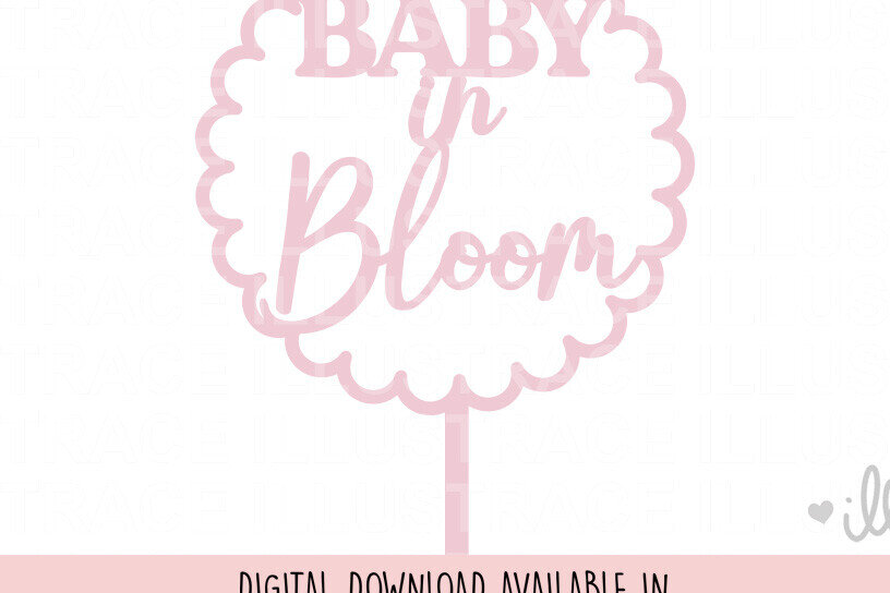 Intra απο ξύλο plywood 3mm-4mm πάχος Baby in Bloom Cake Topper , Baby Δίασταση 15x15 cm INTRAFABR-99972098