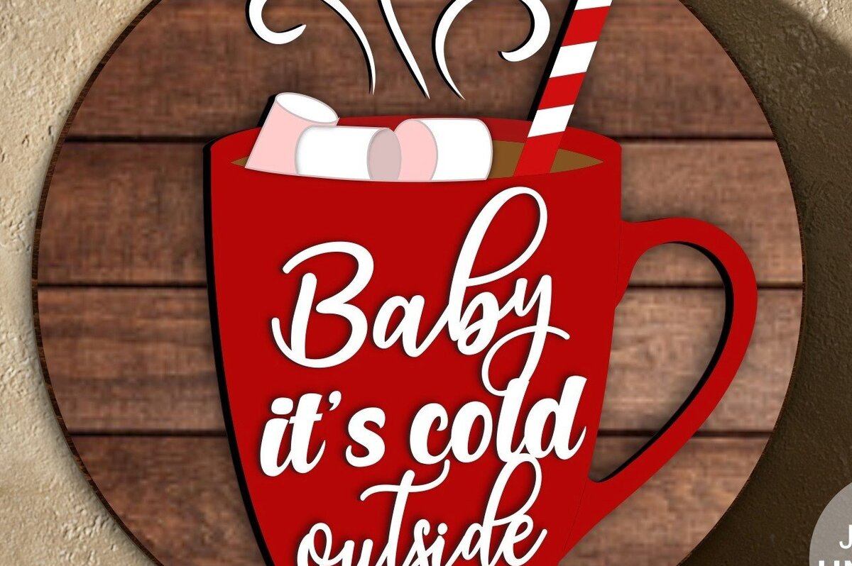 Intra απο ξύλο plywood 3mm-4mm πάχος Baby It's Cold Outside Δίασταση 30x30 cm INTRAFABR-34034132